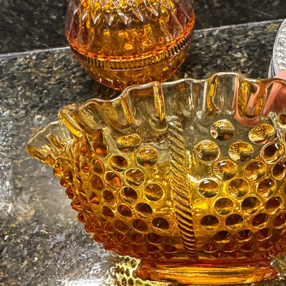 Amber Glass Decorative Bowl